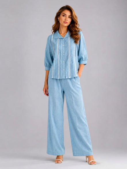 Relaxed Button-Down Co-Ord Set