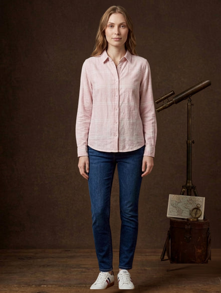 Blush Check Everyday Shirt For Women
