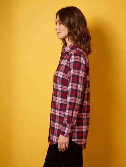 Wine Check Everyday Shirt For Women