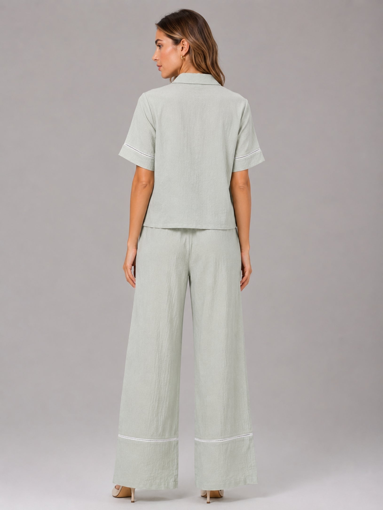 Floral Embroidery Shirt & Trouser Co-Ord Set