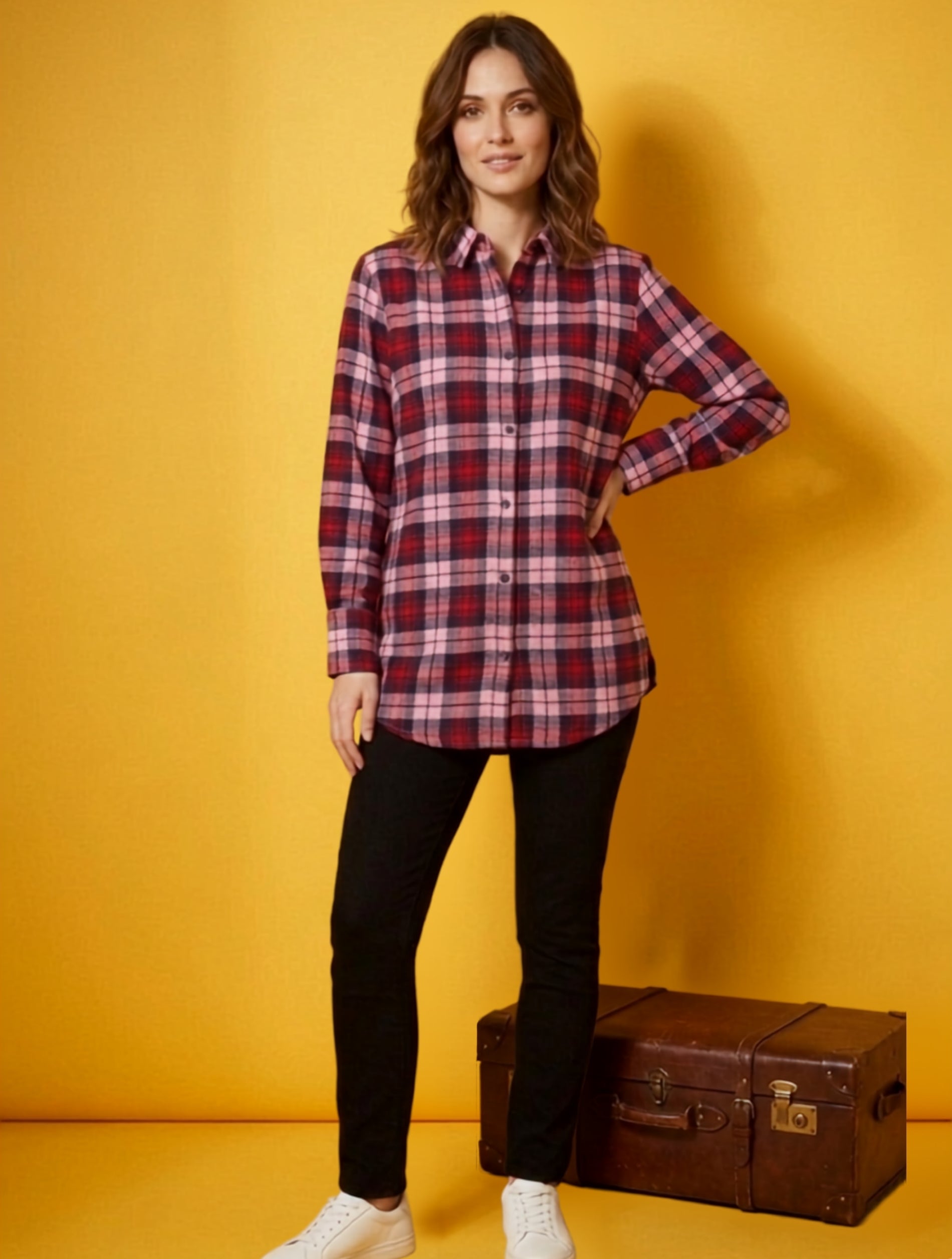 Wine Check Everyday Shirt For Women