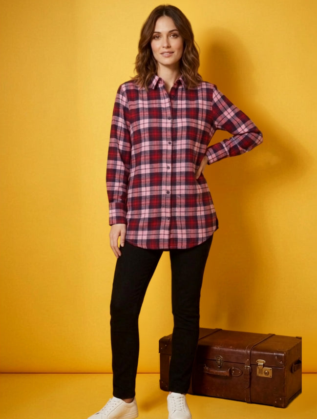 Wine Check Everyday Shirt For Women