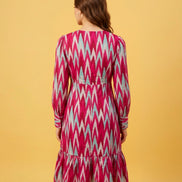 Bloom Chevron-Print Midi Dress