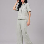 Floral Embroidery Shirt & Trouser Co-Ord Set