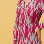 Bloom Chevron-Print Midi Dress