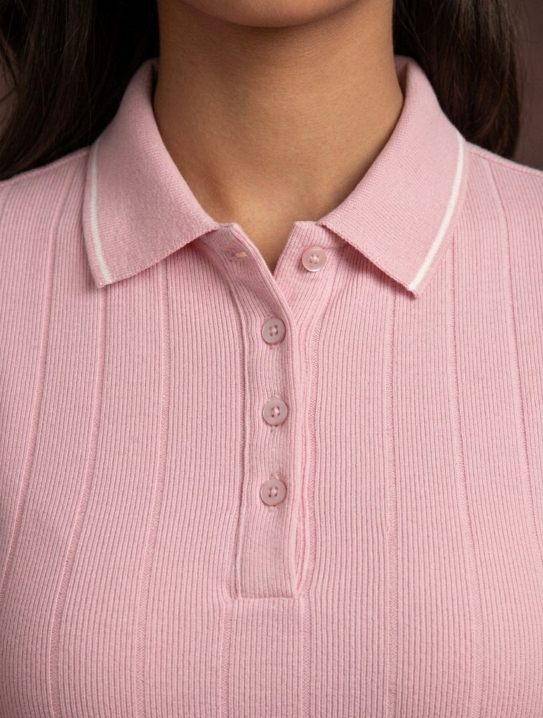 Ribbed Pink Co-Ord Set For Women