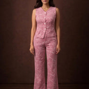 Mauve Floral Co-Ord Set For Women