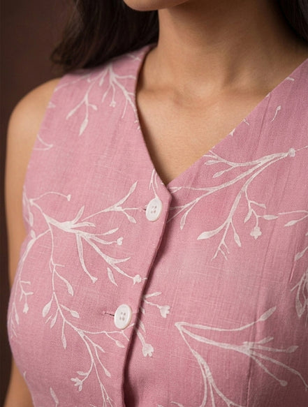 Mauve Floral Co-Ord Set For Women