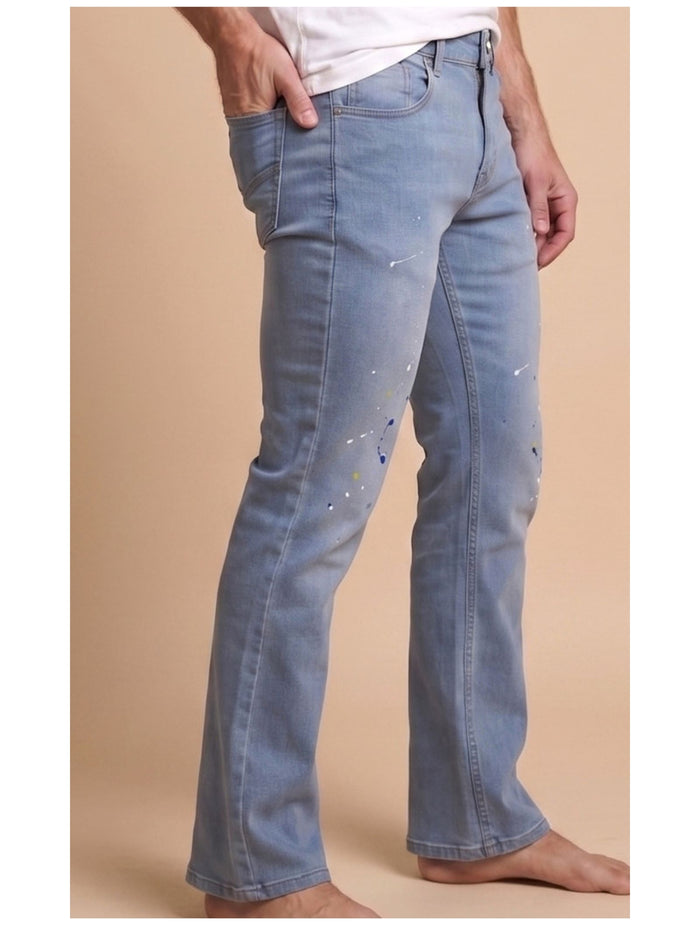 Blue Straight Fit Denim Jeans For Men