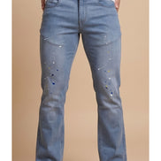 Blue Straight Fit Denim Jeans For Men