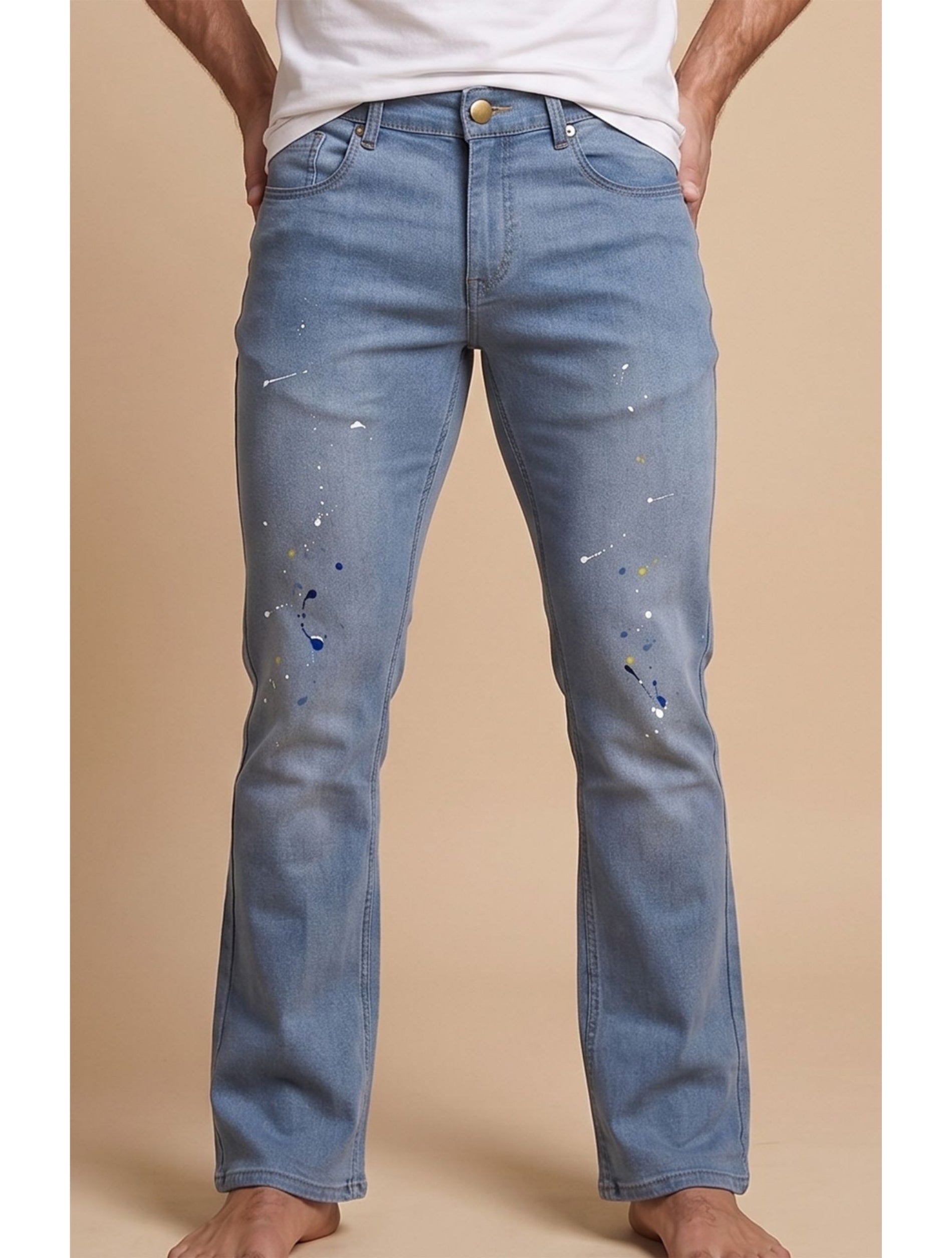 Blue Straight Fit Denim Jeans For Men