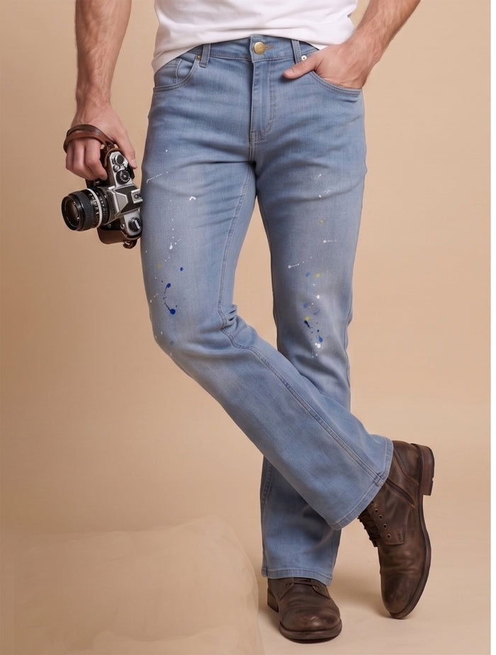 Blue Straight Fit Denim Jeans For Men