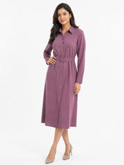 Belted Midi Dress For Women