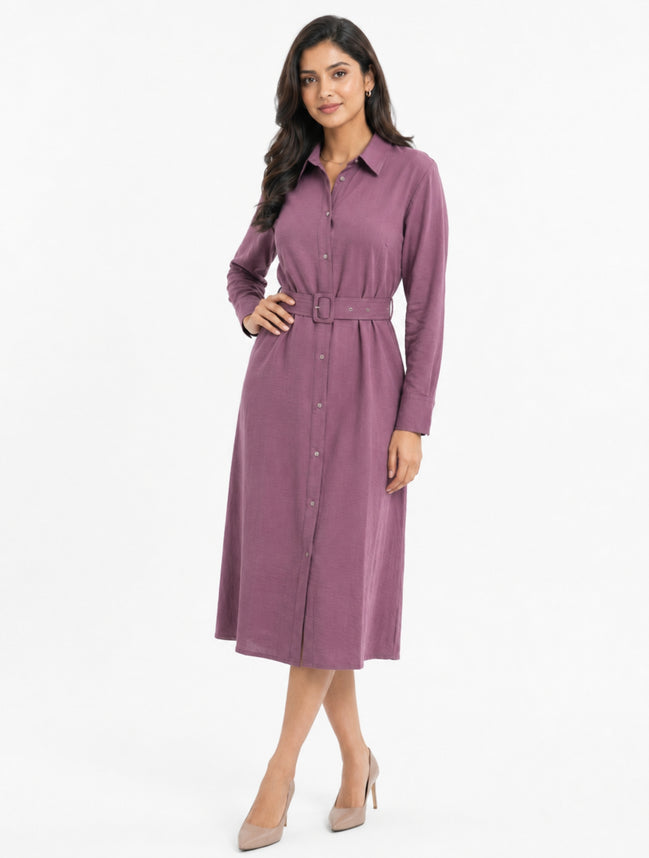 Belted Midi Dress For Women