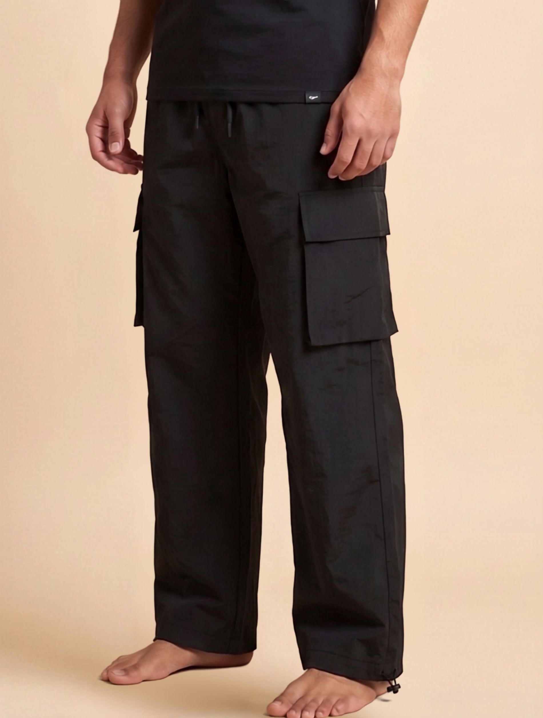 Black Utility Cargo Trouser For Men