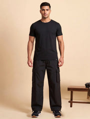 Black Utility Cargo Trouser For Men