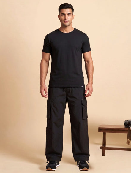 Black Utility Cargo Trouser For Men