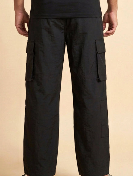 Black Utility Cargo Trouser For Men