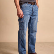 Relaxed Fit Cargo Denim For Men