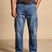 Relaxed Fit Cargo Denim For Men