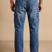 Relaxed Fit Cargo Denim For Men