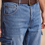 Relaxed Fit Cargo Denim For Men