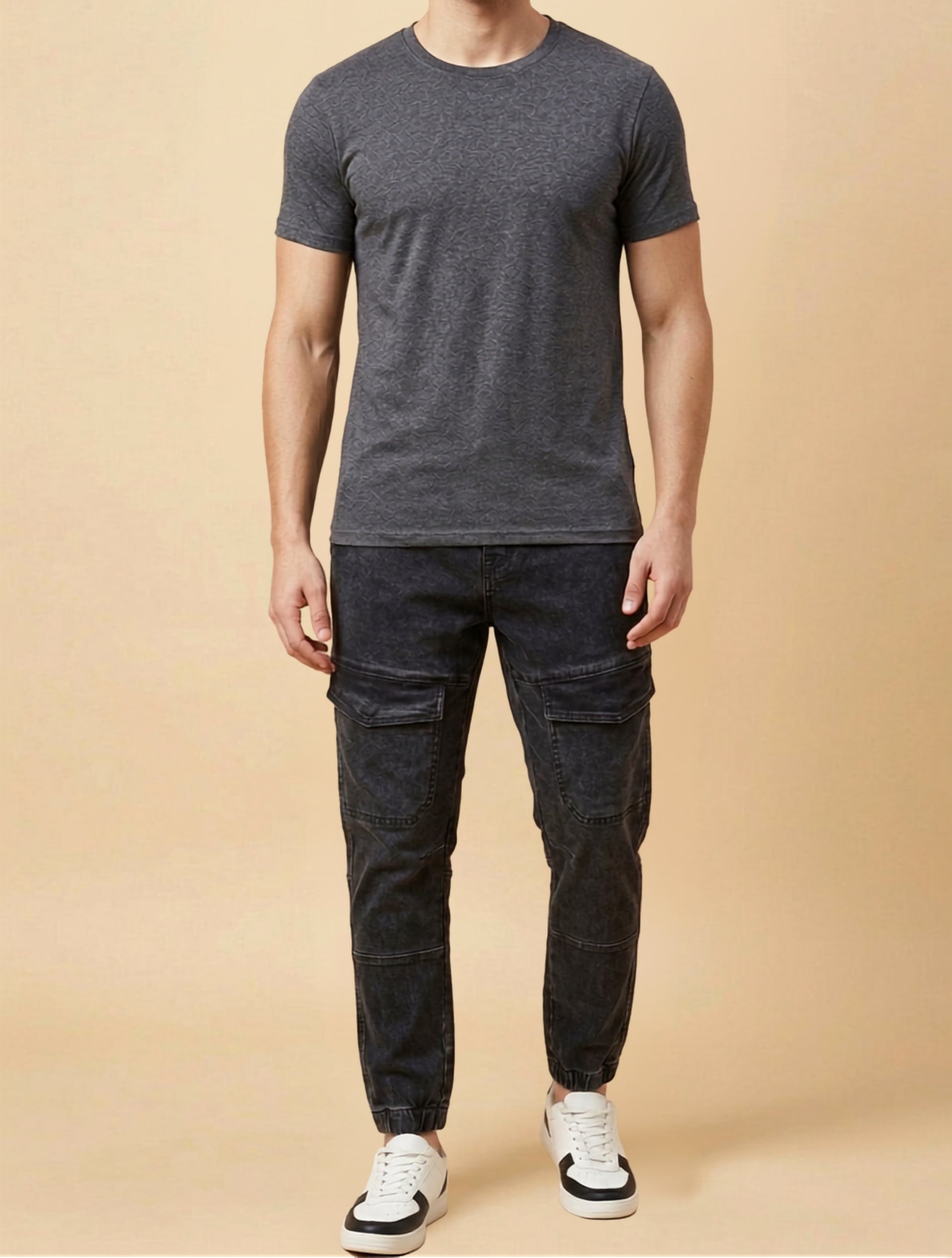 Slim Fit Cargo Joggers For Men