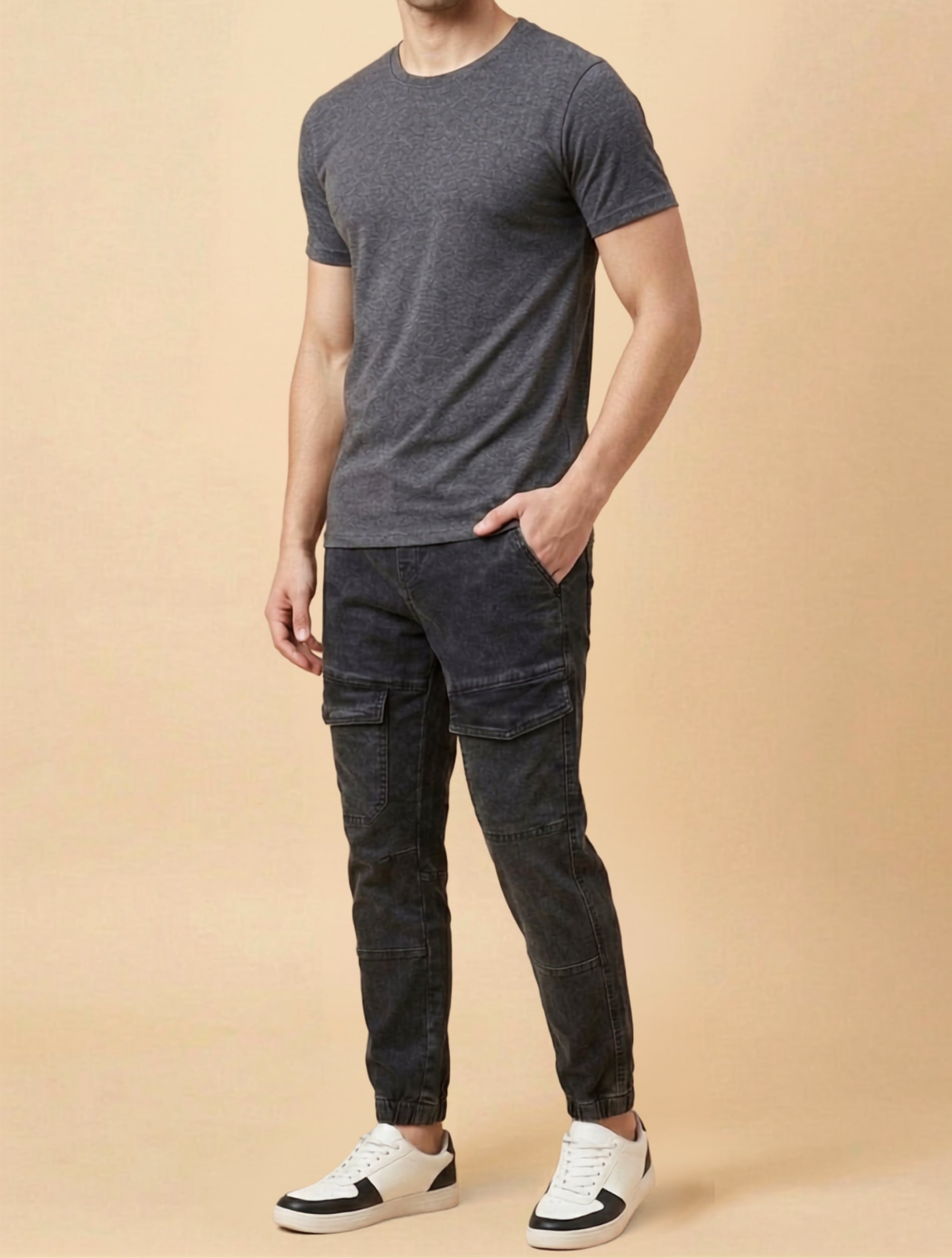 Slim Fit Cargo Joggers For Men