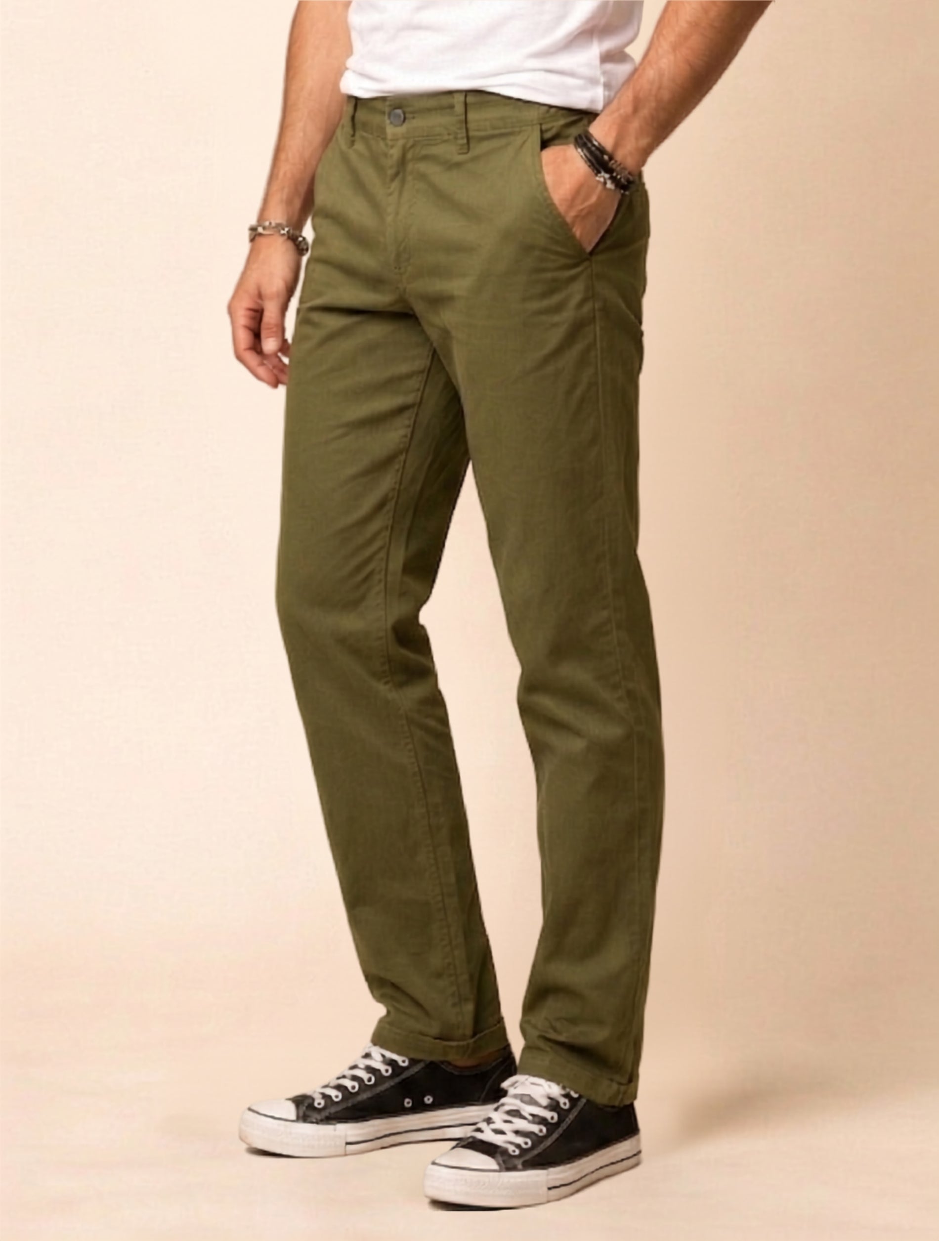 Slim Fit Casual Chinos Pants For Men