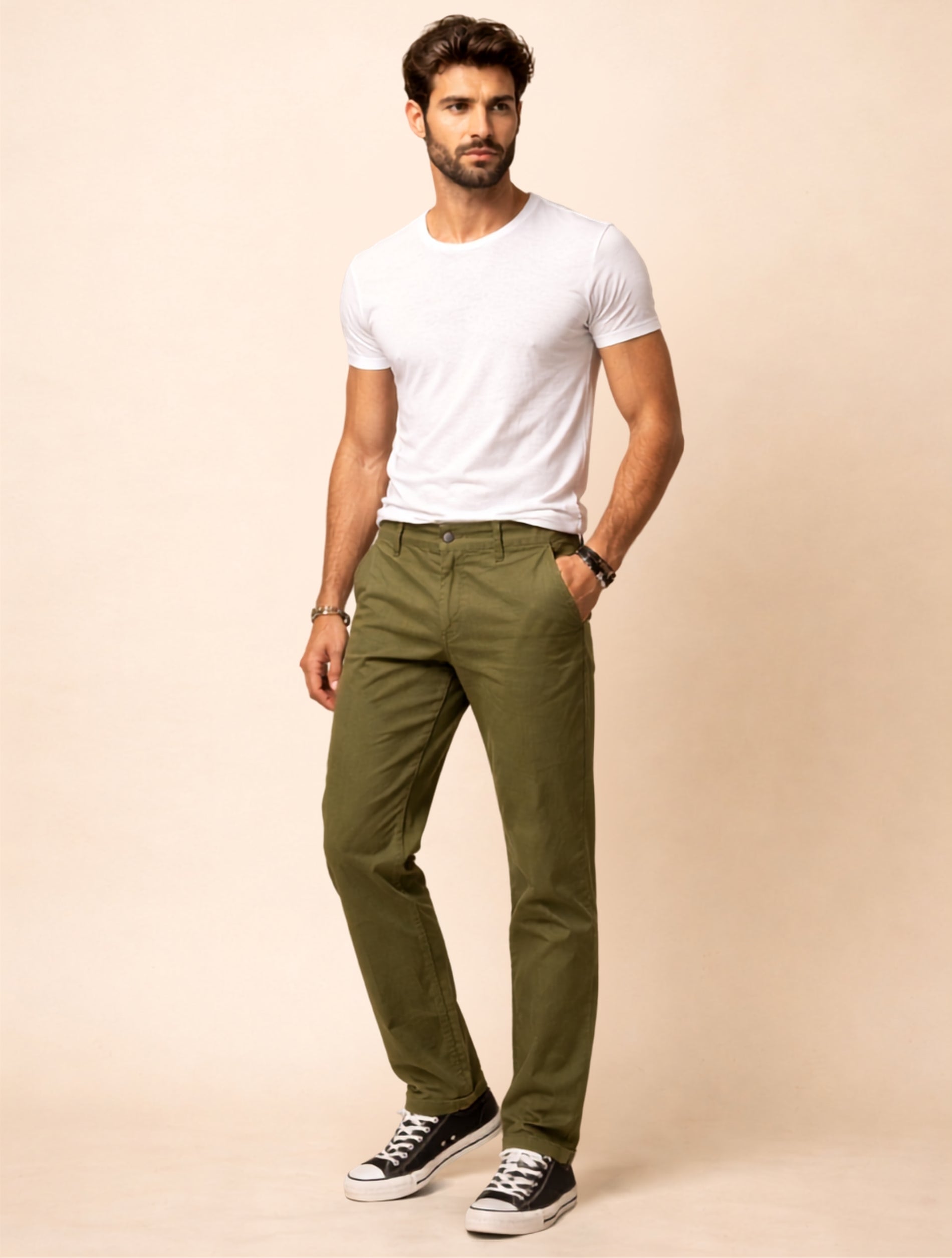 Slim Fit Casual Chinos Pants For Men