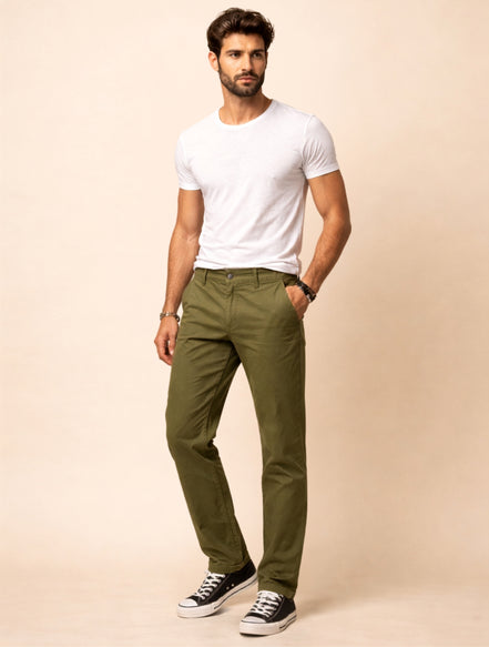 Slim Fit Casual Chinos Pants For Men