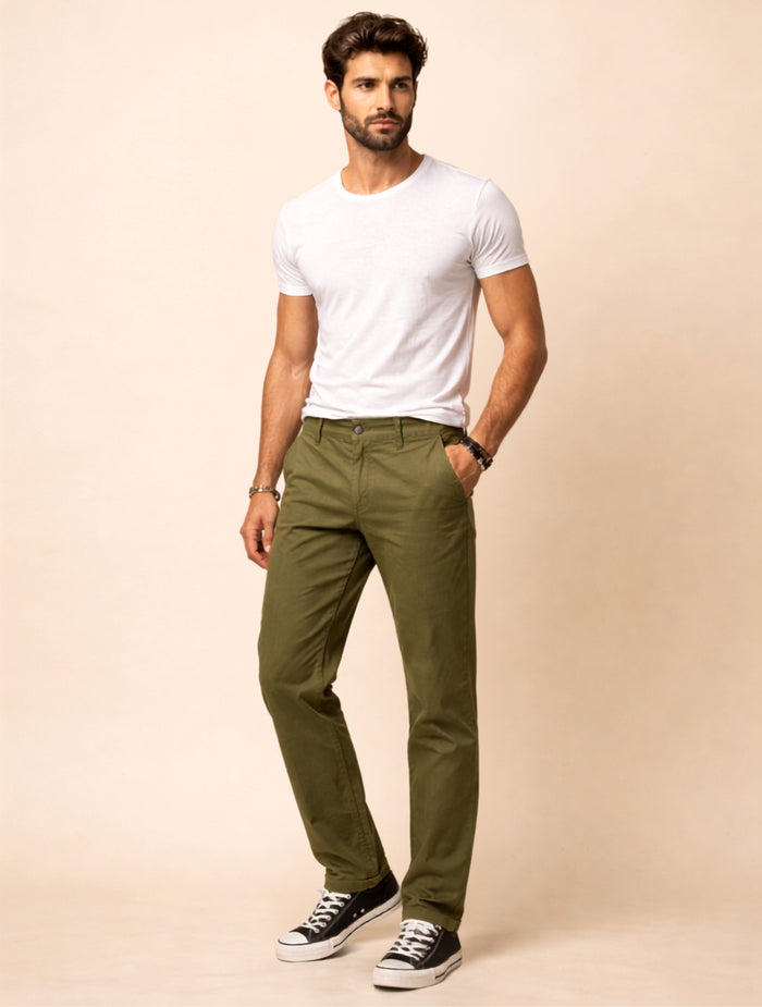 Slim Fit Casual Chinos Pants For Men