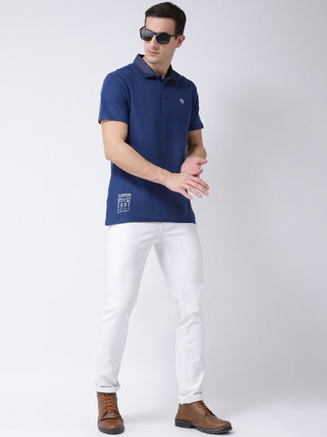 Blue Polo Neck T-shirt