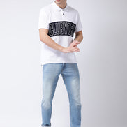White  Navy Blue T-shirt