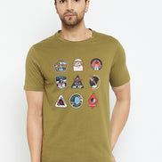 Olive Printed T-Shirt