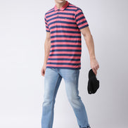 Pink Polo Neck T-shirt