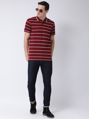 Maroon Polo Neck T-shirt