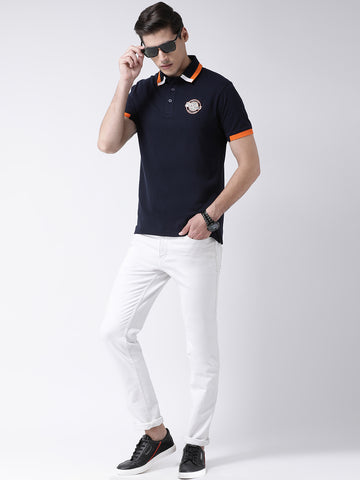 Navy Blue Polo Neck T-shirt