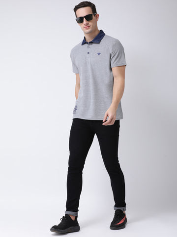 Grey Polo Neck T-shirt