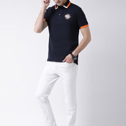Navy Blue Polo Neck T-shirt