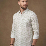 Sage Fern Printed Cotton Shirt For Men