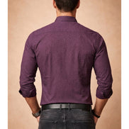 Band Collar Printed Cotton Shirt For Men