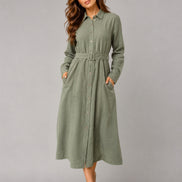 Belted Midi Dress For Women