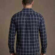 Regular Fit Navy Blue Check Shirt For Men