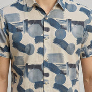 Abstract Print Short-Sleeve Shirt For Men
