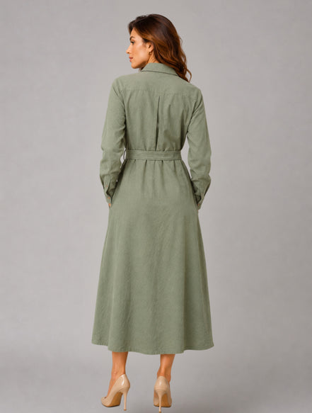 Belted Midi Dress For Women