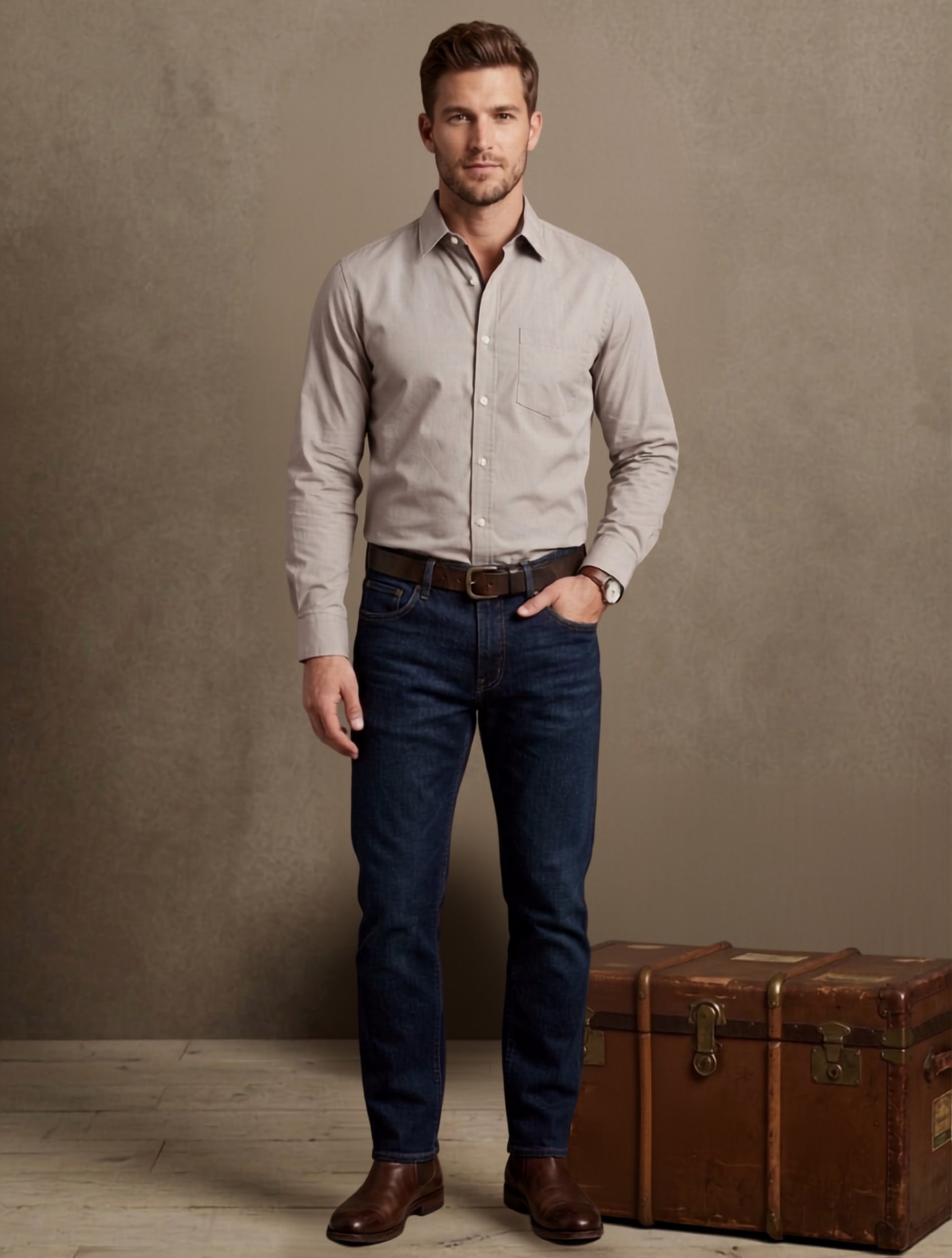 Solid Full-Sleeve Shirt For Men
