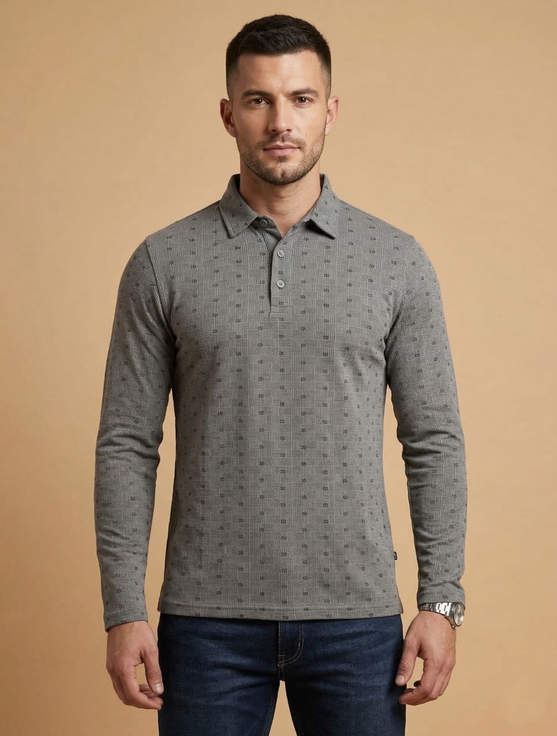 Full-Sleeve Polo T-Shirt For Men