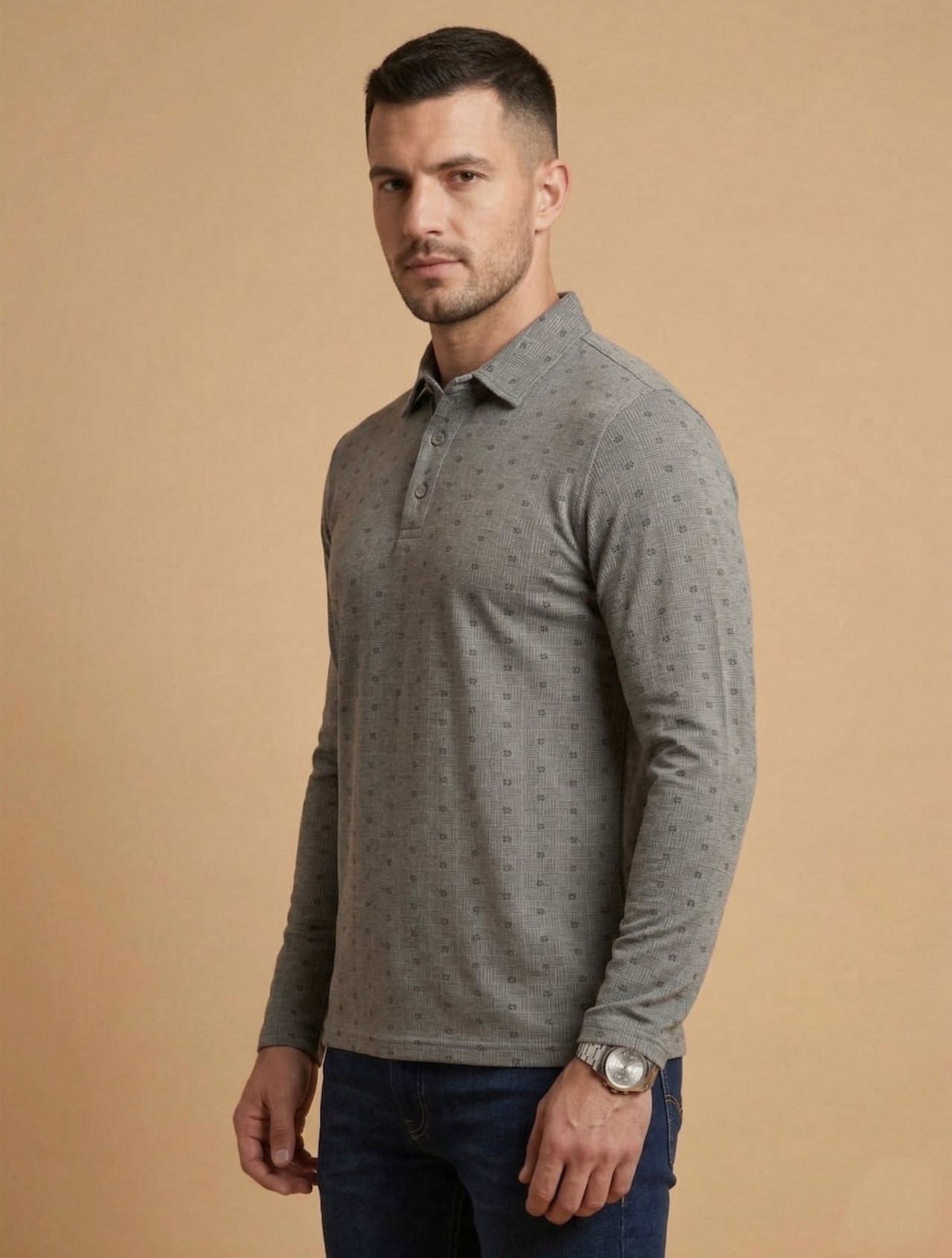 Full-Sleeve Polo T-Shirt For Men