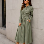 Belted Midi Dress For Women